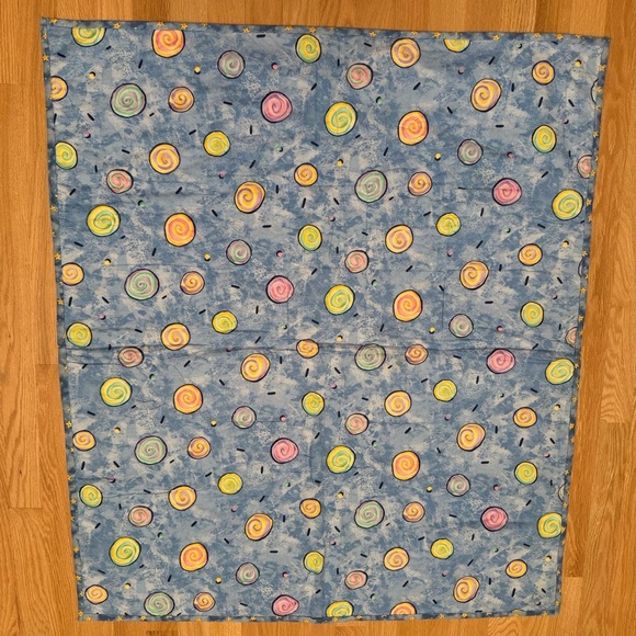 Handcrafted Patchwork Baby Quilt Star Pattern Two Sided Yellow & Blue Unisex - Picture 7 of 15